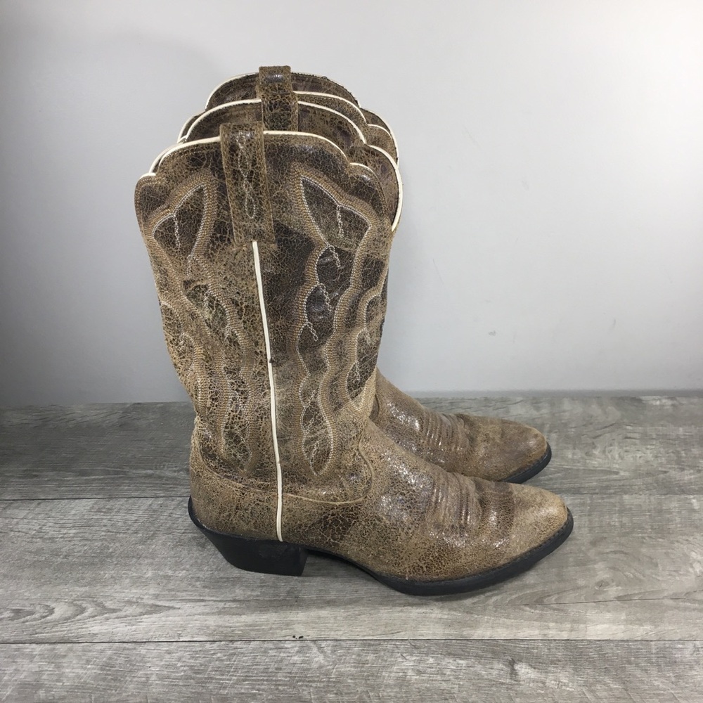 Ariat 10008746 Heritage R-Toe Distressed Leather Cowgirl Western Womens Boots 7